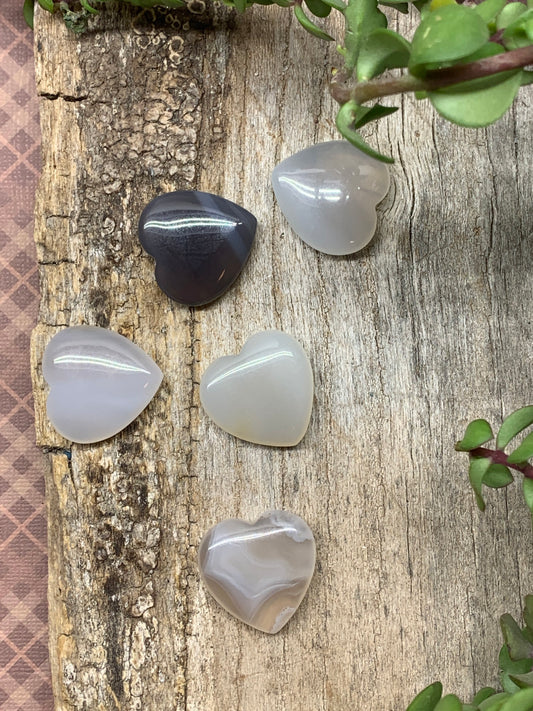 Aquatic Agate Hearts 25mm 0552