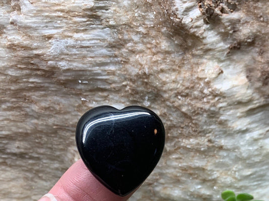 Black Obsidian Heart 25mm 0507