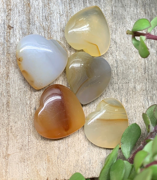 Yellow Agate Heart  25mm 0553