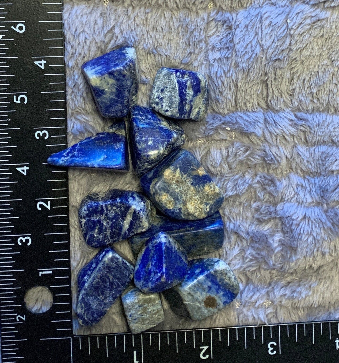 Lapis Lazuli Tumble Stone BIN-1395 (Approx. 1" - 1 1/2") Supply for Crystal Grid, Home Decor