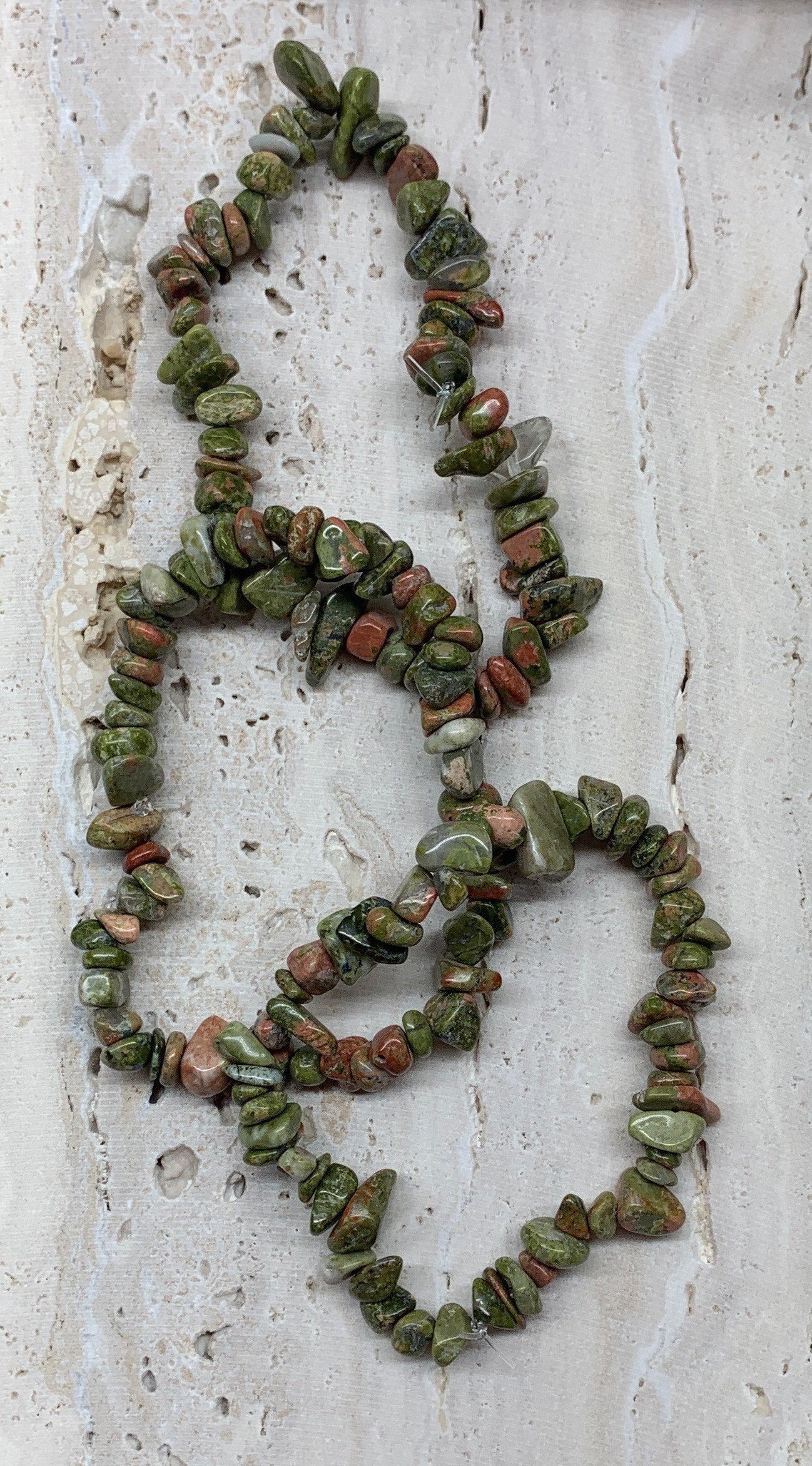 Unakite Chip Bracelet BRC-0103