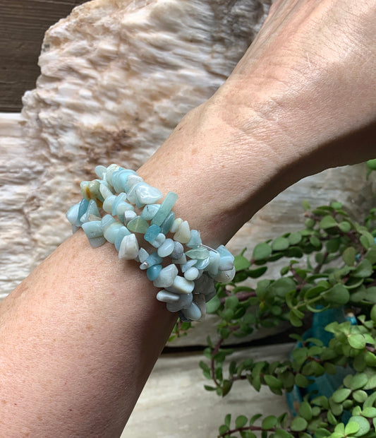 Amazonite Chip Bracelet BRC-0102