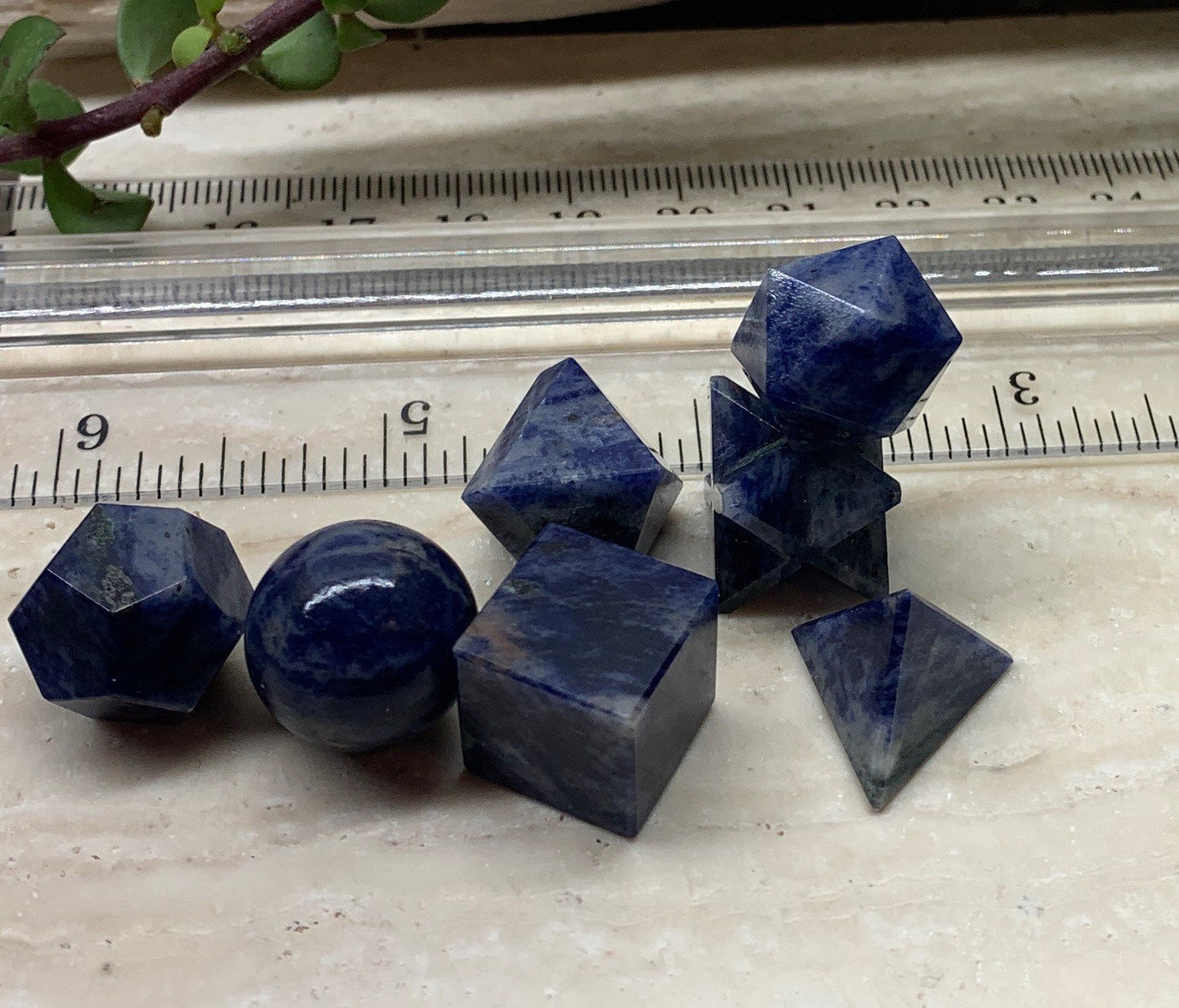 Sodalite Sacred Geometry Kit, Carved Shapes E-0007