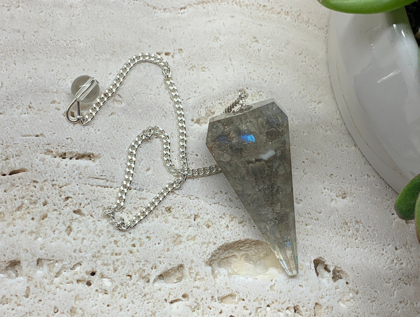 Labradorite Organite Pendulum 0950