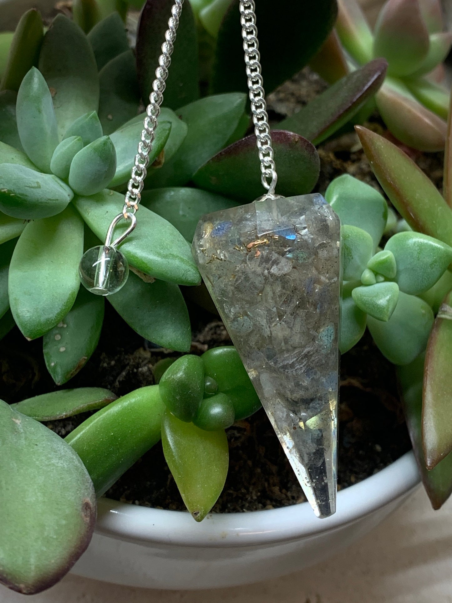 Labradorite Organite Pendulum 0950