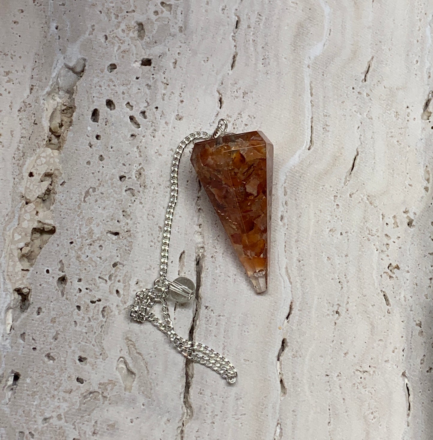 Carnelian Orgonite Pendulum 0952