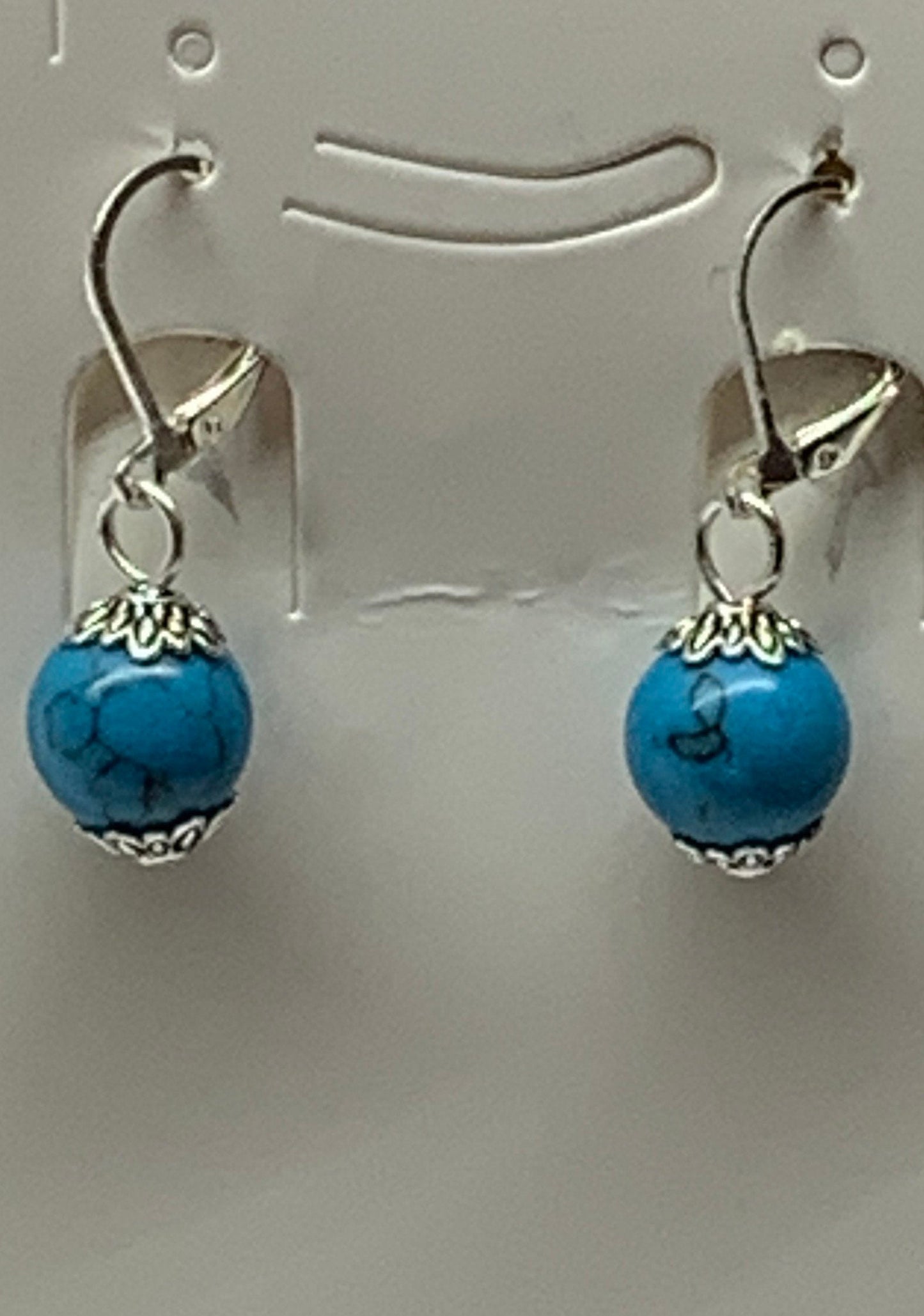 Blue Howlite Dangle Earrings EAR-0017