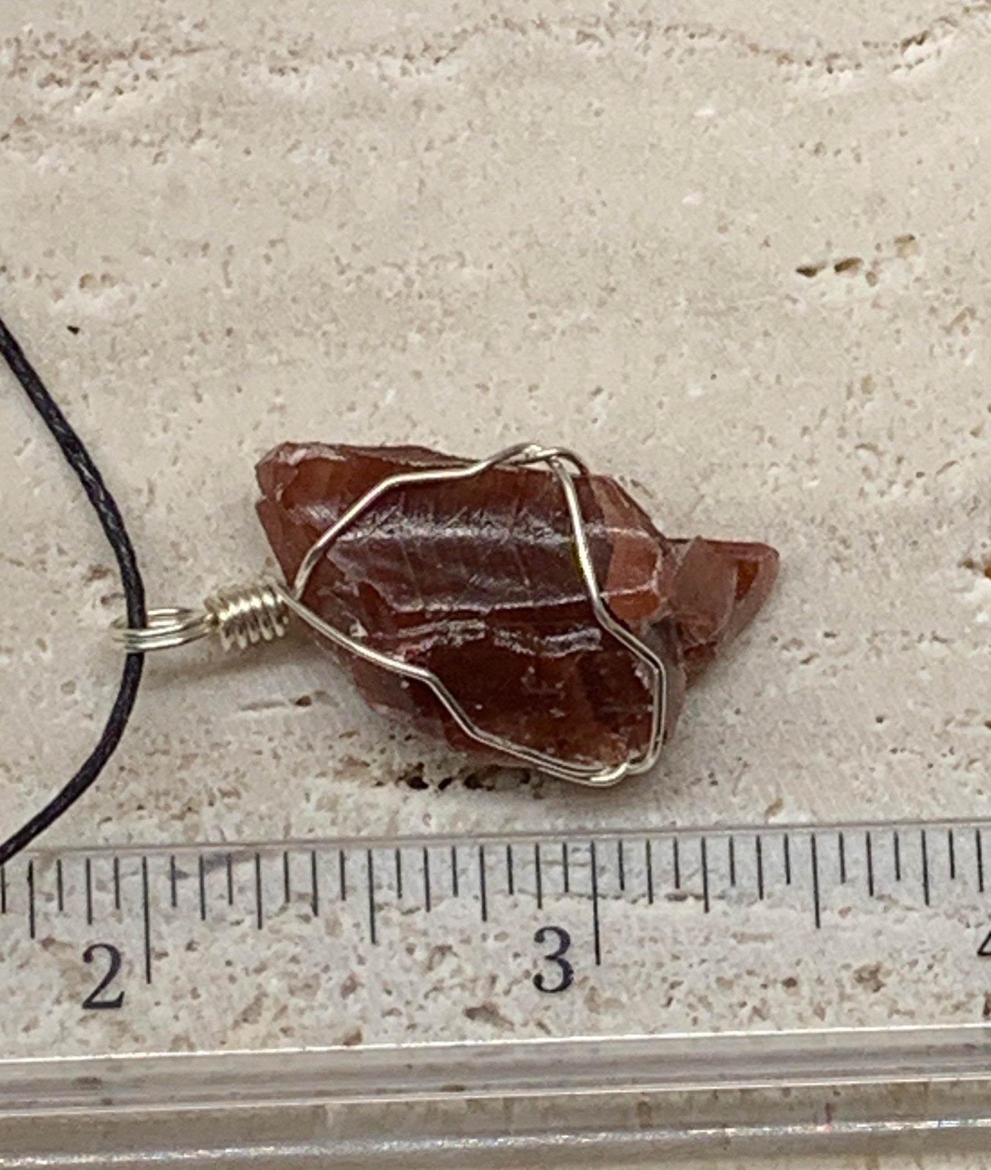 Red Calcite Wire Wrapped Necklace NCK-0757