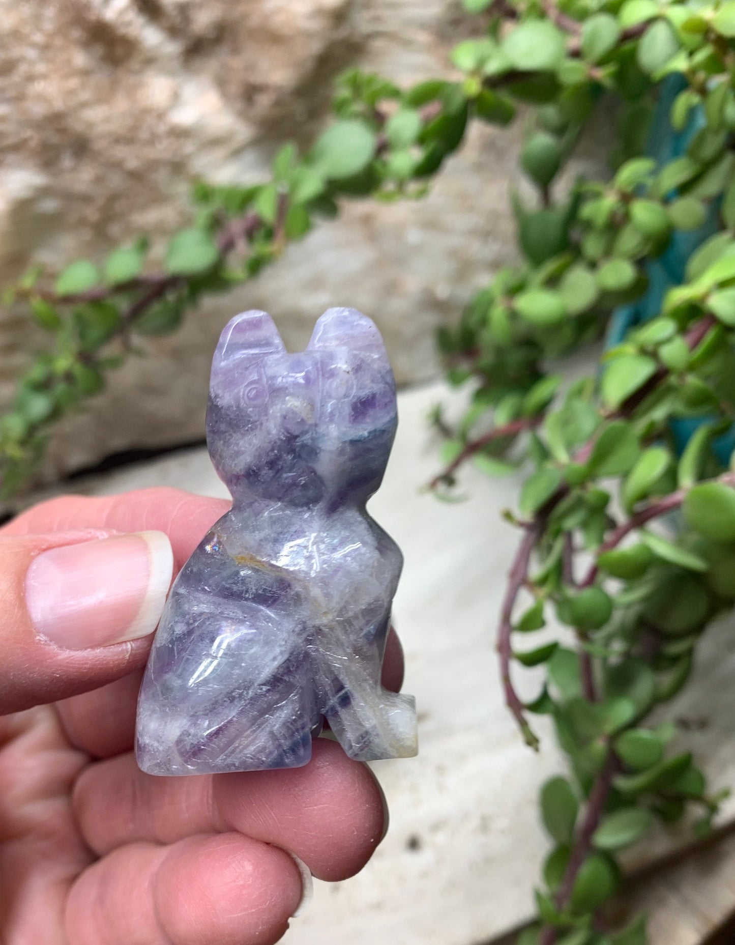 Fluorite Cat Figurine 0961