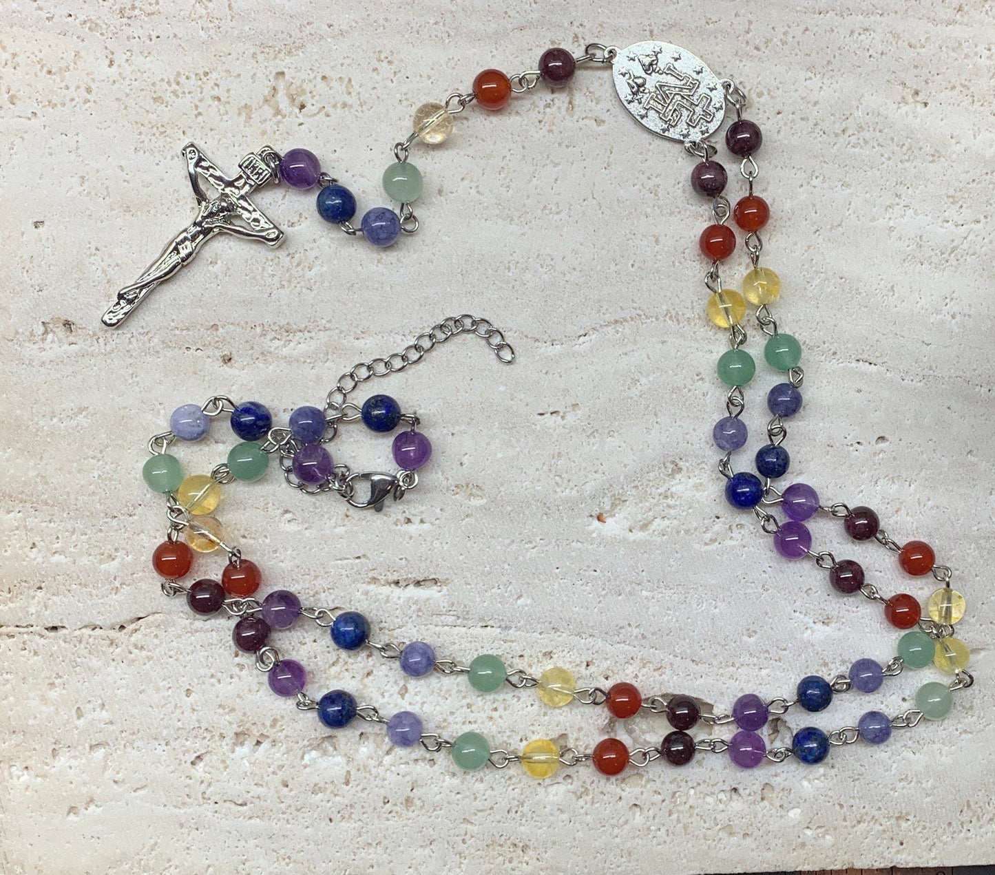 Rosary Beads Gemstone Pendant NCK-0909