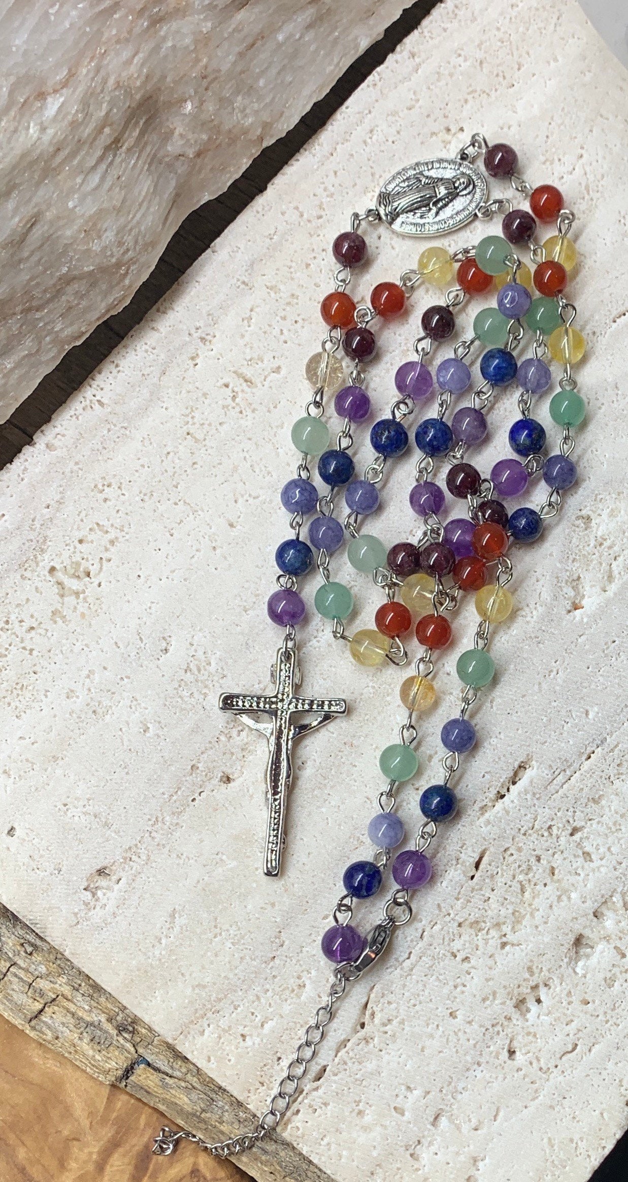 Rosary Beads Gemstone Pendant NCK-0909