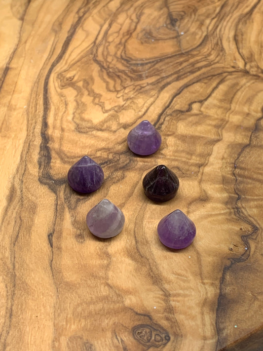 Amethyst Cabochon Cone, Spiritual Stone, Grid Making Supply 1587