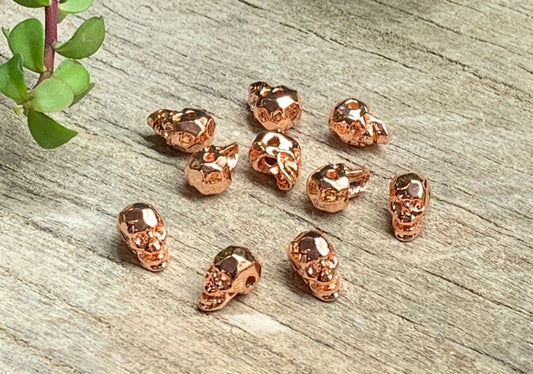 Skull Beads Copper Tone 0196-D