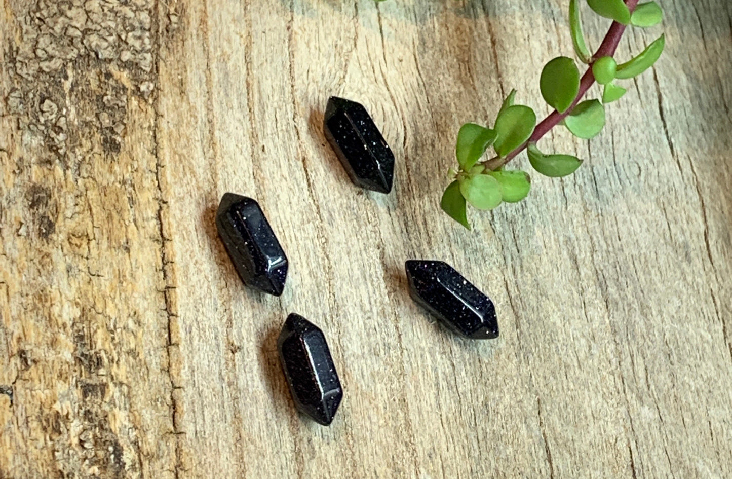 Blue Goldstone Double Terminated Crystal Point (Approx. 3/4") T-0068