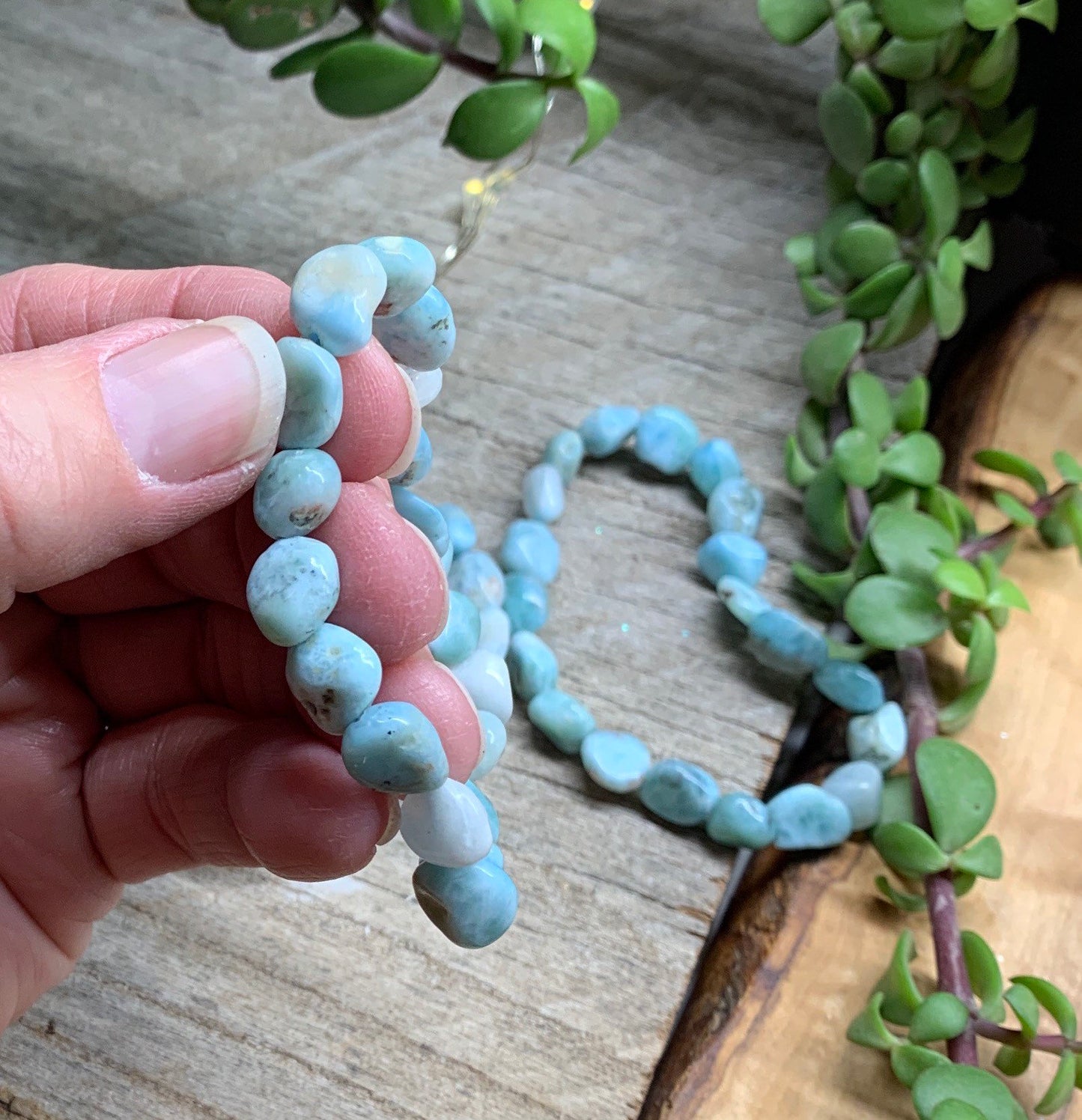 Larimar Pebble Bracelet BRC-0118