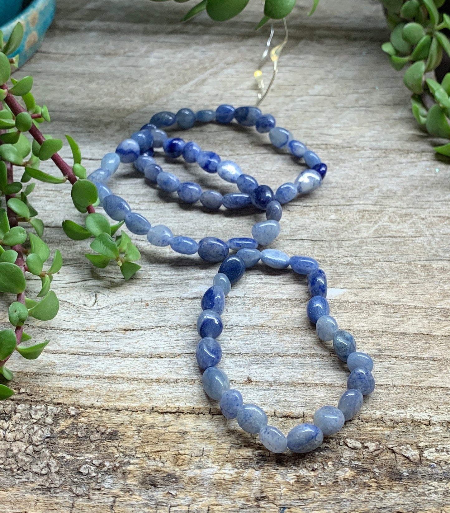 Blue Aventurine Pebble Bracelet BRC-0119