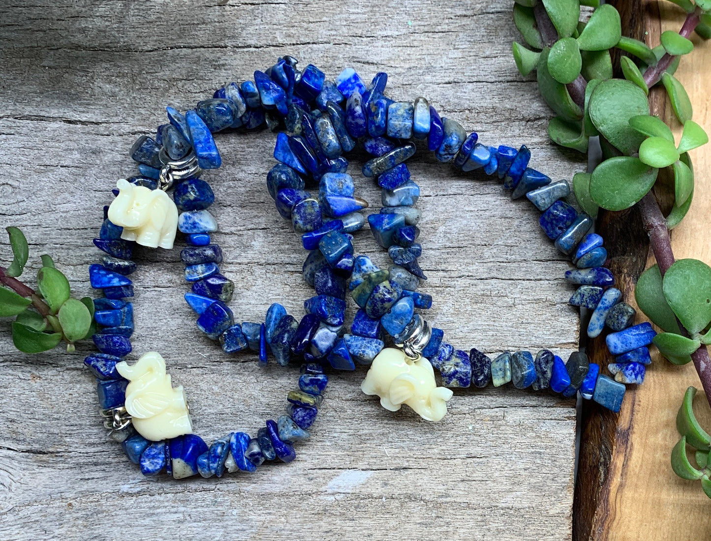 Lapis Lazuli Elephant Bracelet 1207