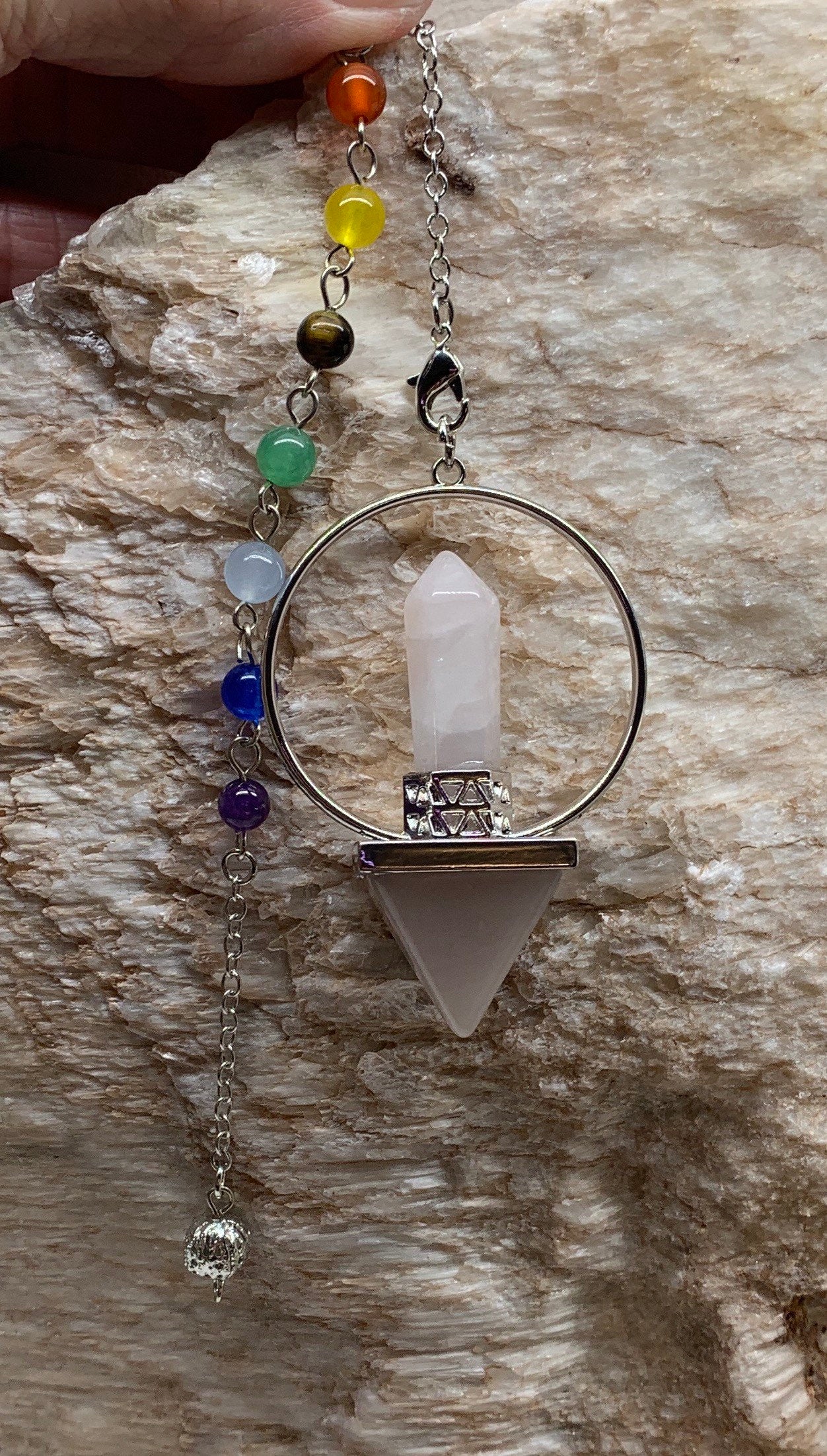 Rose Quartz Chakra Pendulum 1192