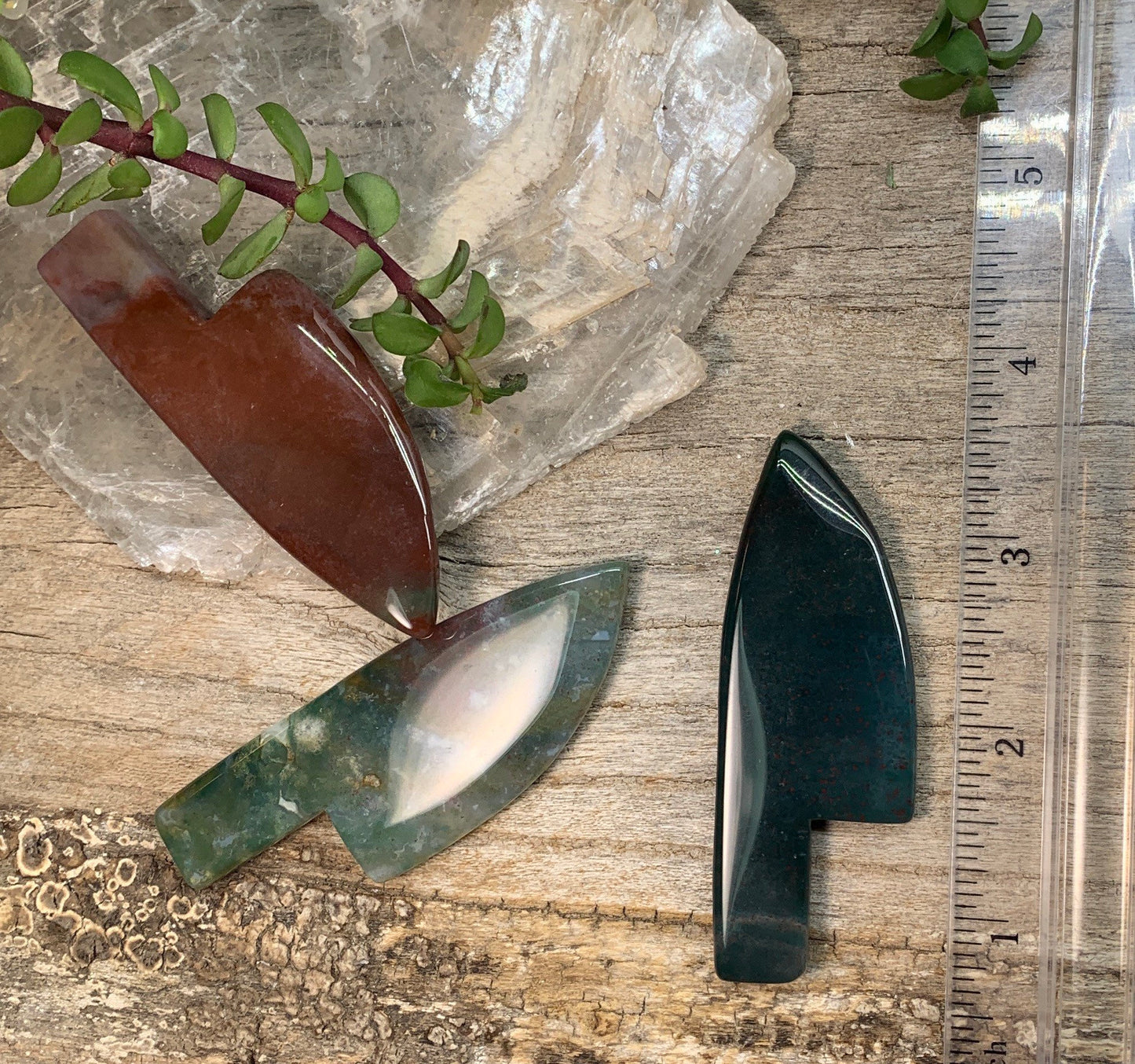 Moss Agate Cord Cutting Knife 0118