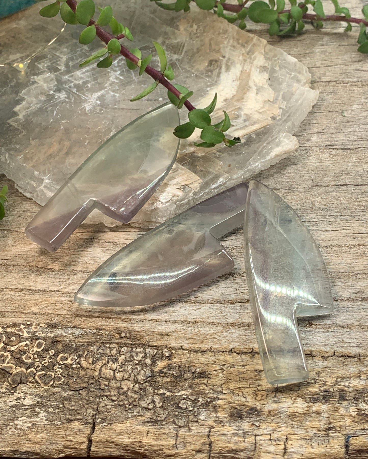 Green Fluorite Cord Cutting Knife 0116