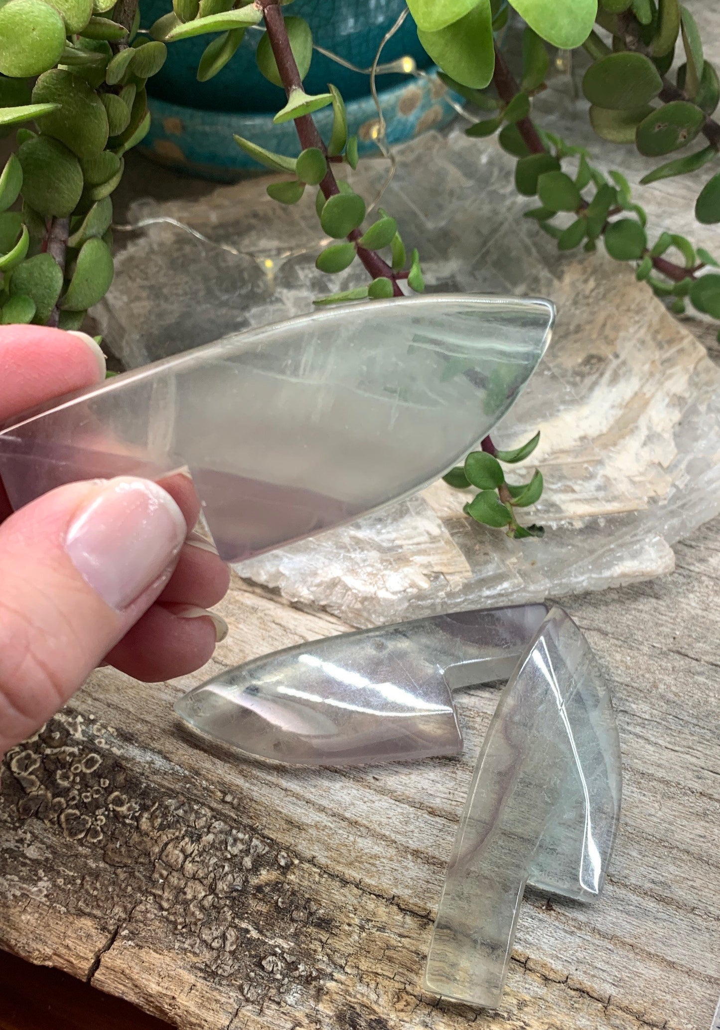 Green Fluorite Cord Cutting Knife 0116