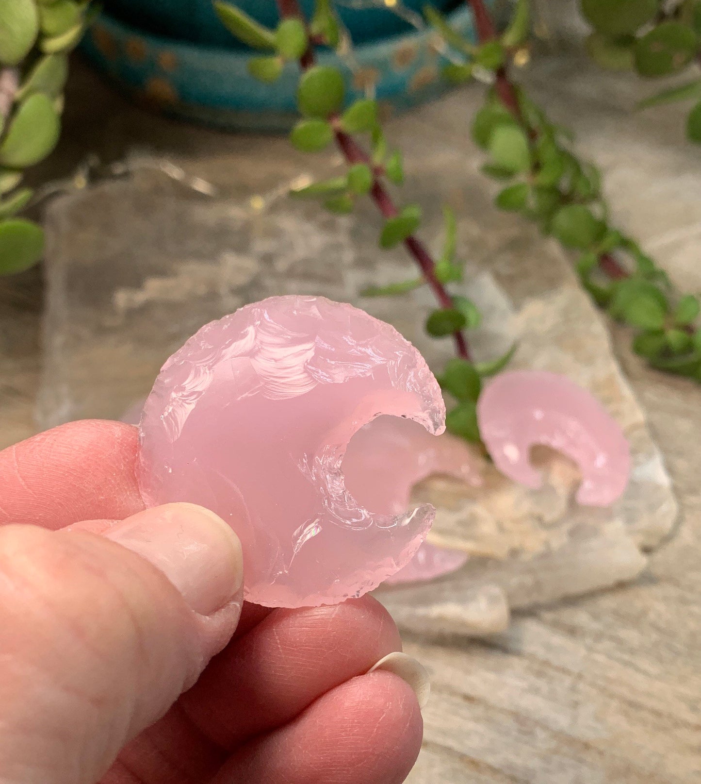 Pink Opalite Moon (Approx. 1" - 1 5/8") 1369