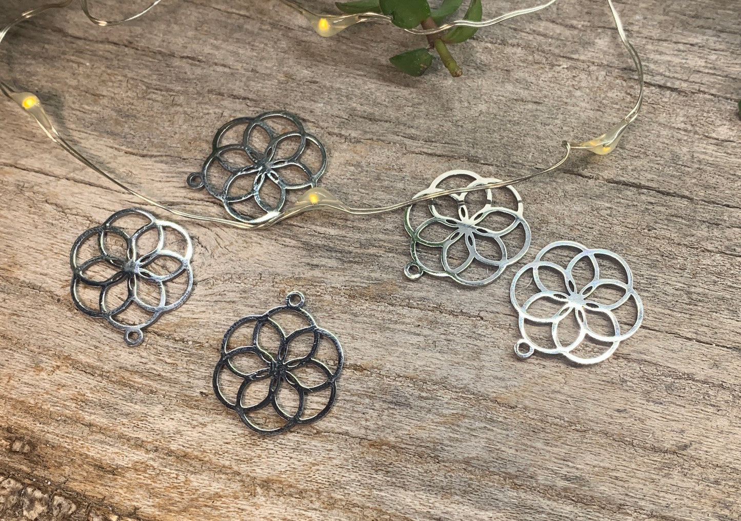 Flower of Life Sacred Geometry Pendant, Stainless Steel 0196-F