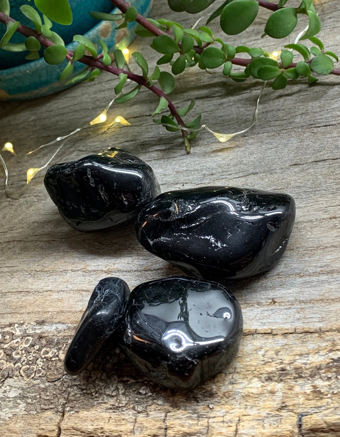 Black Tourmaline Tumbled Stone (Approx. 1 1/2" - 1 3/4") 0754-A