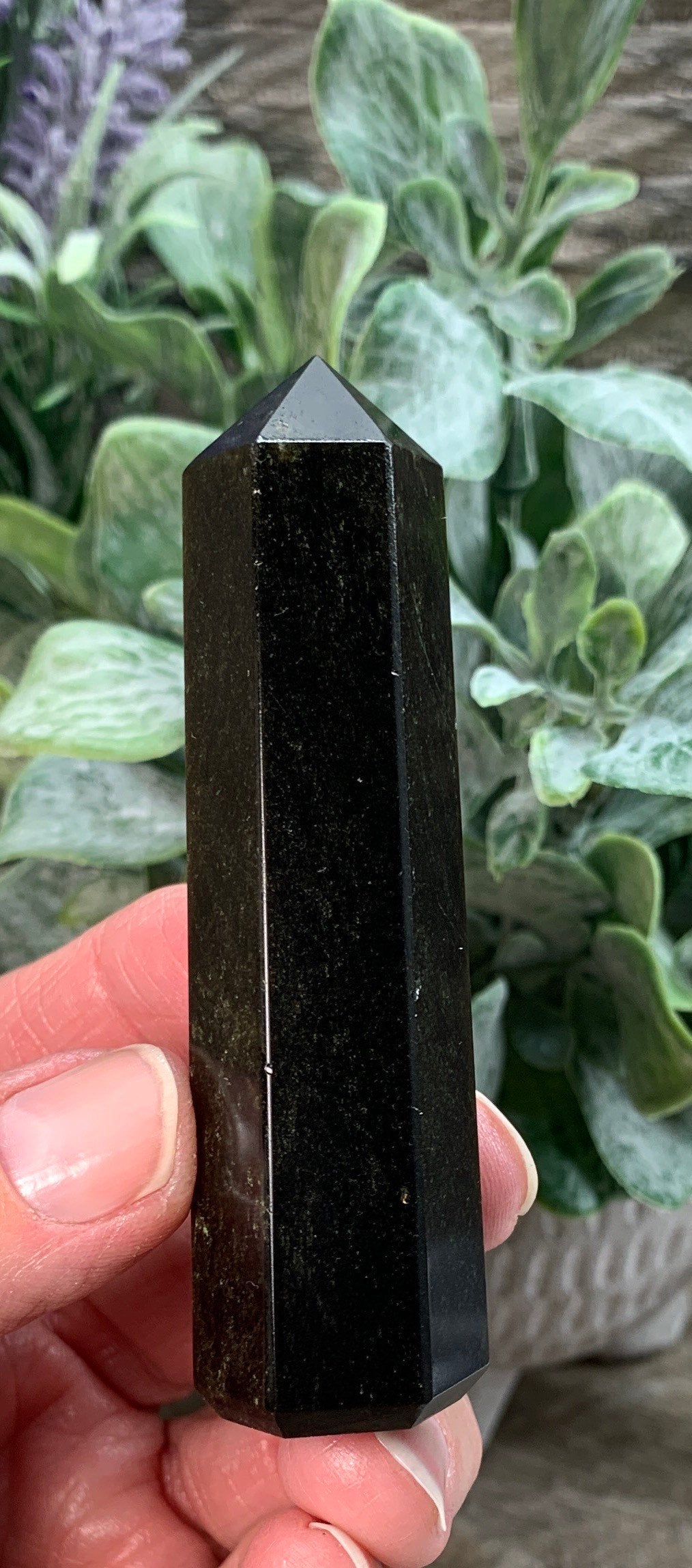 Gold Sheen Obsidian Obelisk 0853