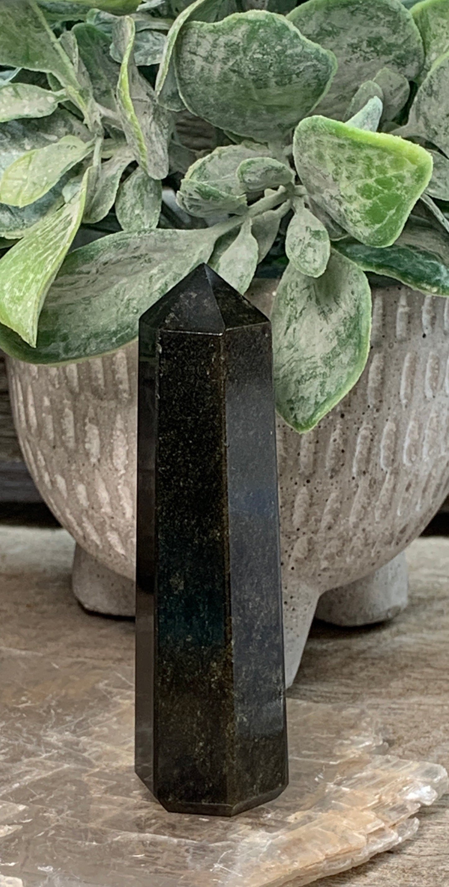 Gold Sheen Obsidian Obelisk 0853