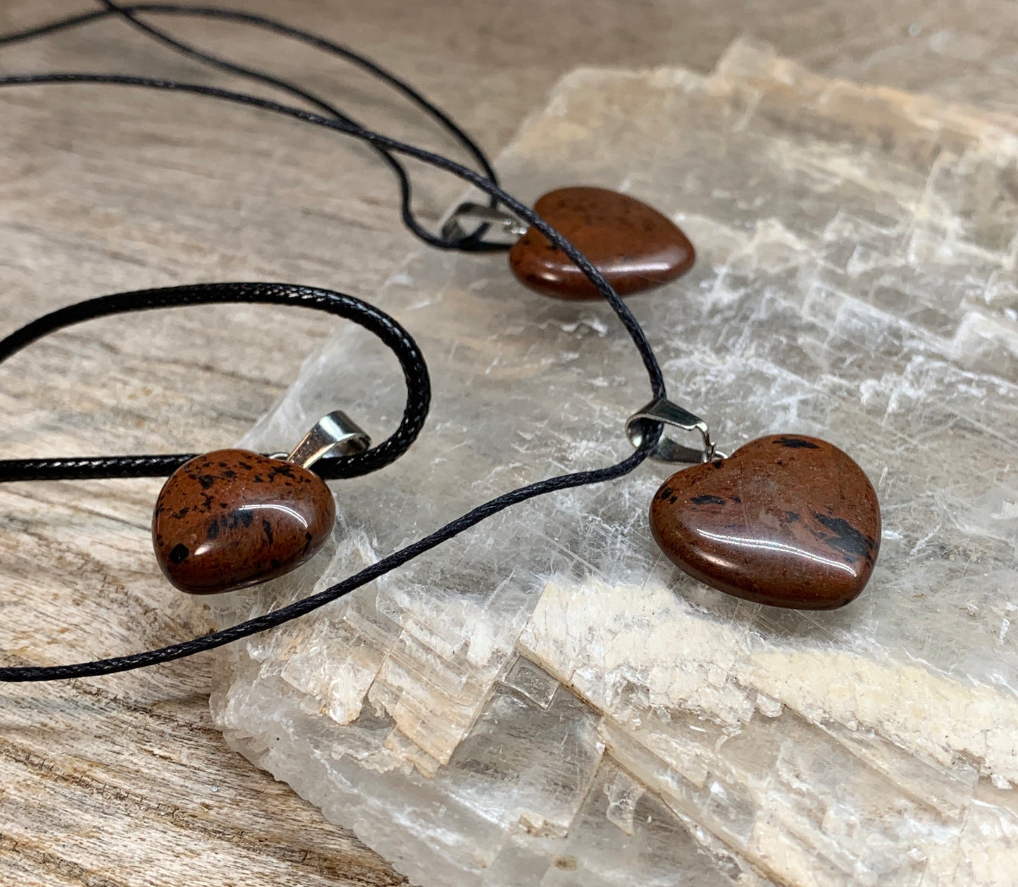 Mahogany Obsidian Heart Necklace HOT-0467