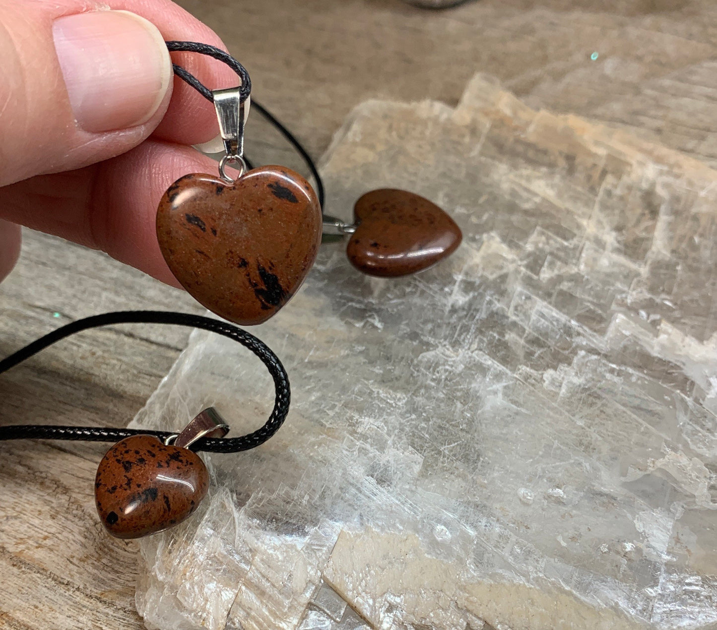 Mahogany Obsidian Heart Necklace HOT-0467