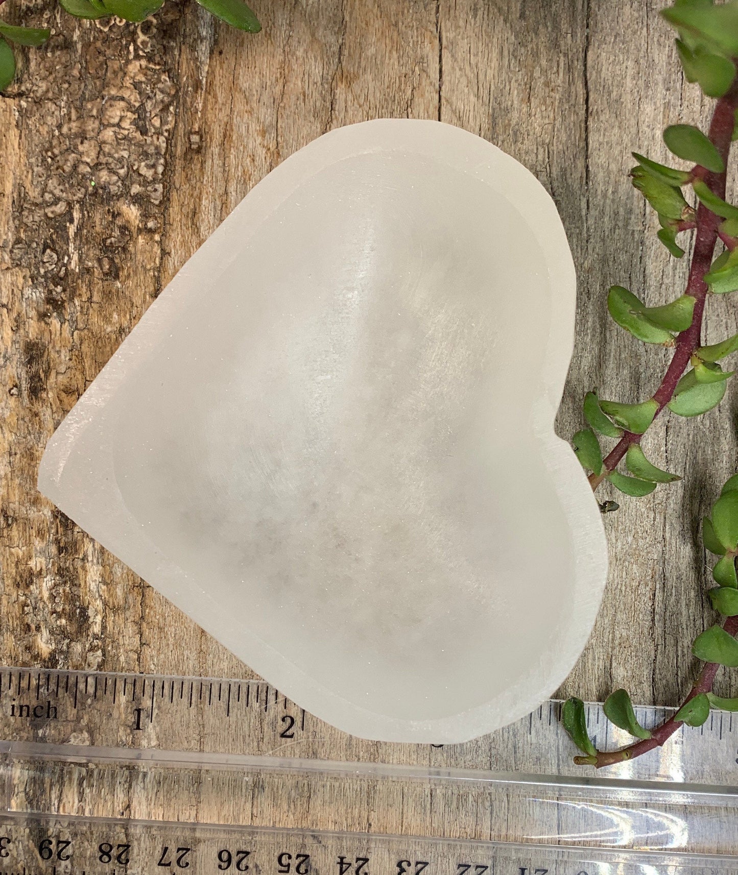 Selenite Heart Bowl Medium (Approx. 3 1/2") S-0060