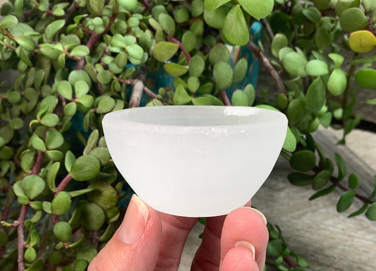 Small Selenite Round Bowl, 2 1/2" S-0058