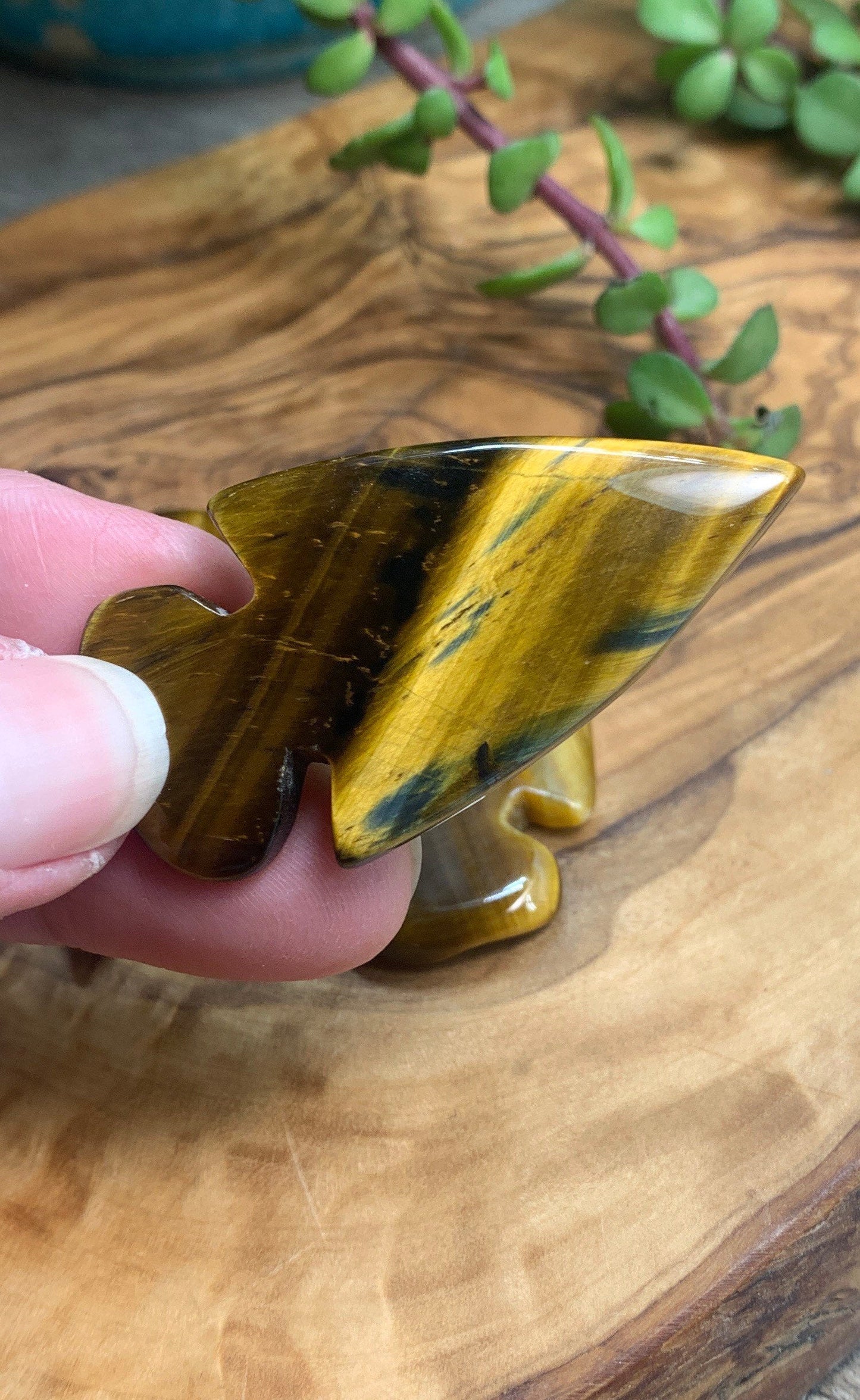 Tiger's Eye Polished Arrowhead 0977