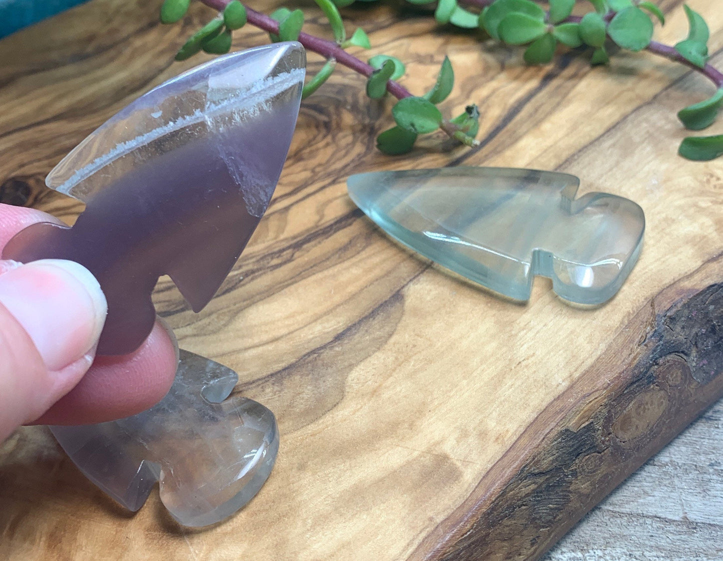 Fluorite Polished Arrowhead 0981 (Approx. 2" x 1")