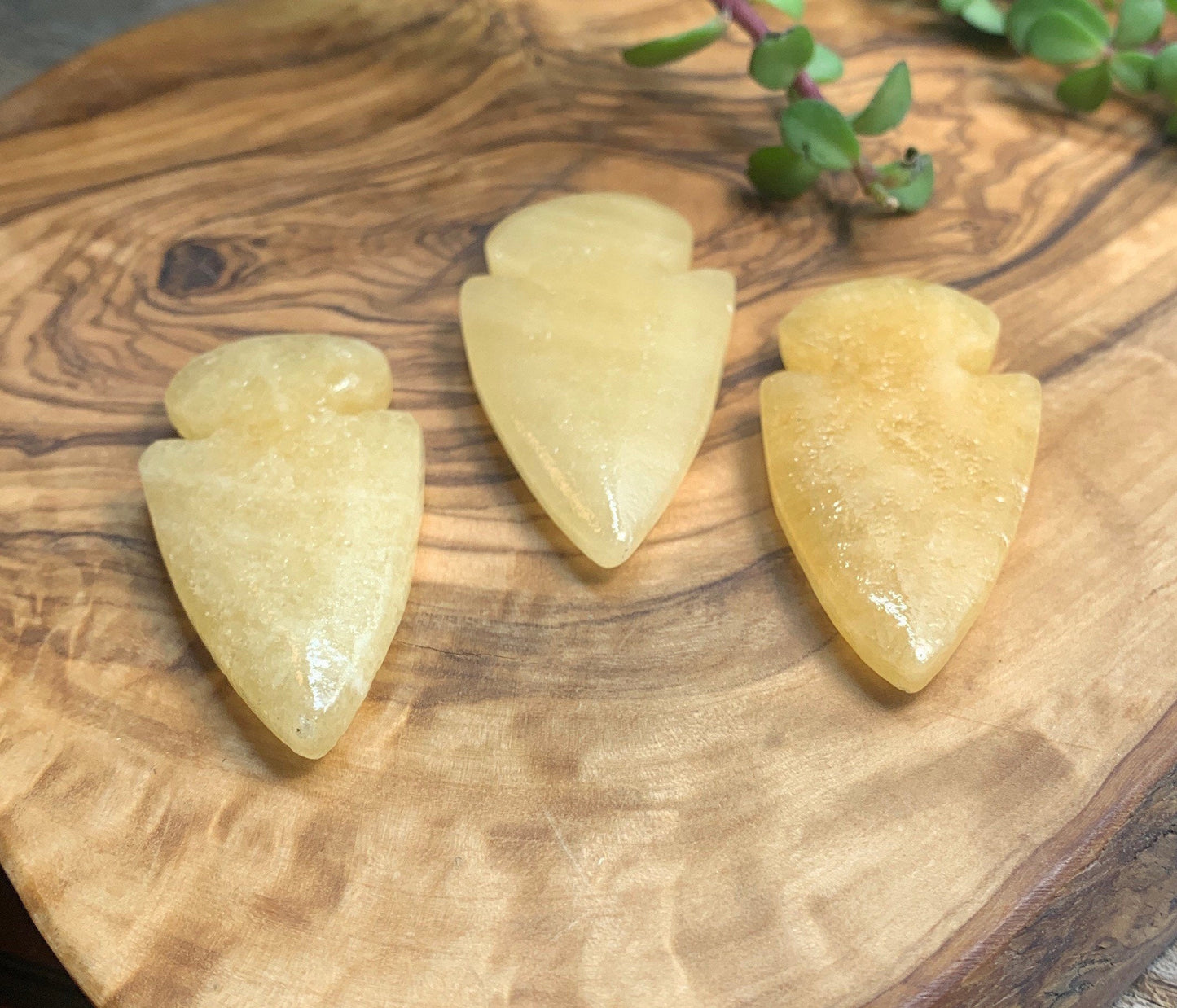 Orange Calcite Polished Arrowhead 0980