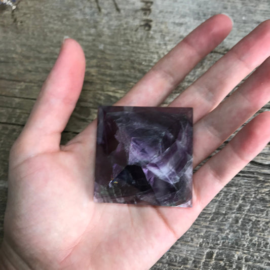 Fluorite Pyramid, (Approx. 2'' x 1 2/5") 1558 Beautiful, One Pyramid, Green, Purple, Clear, Blue (All Different Colors)