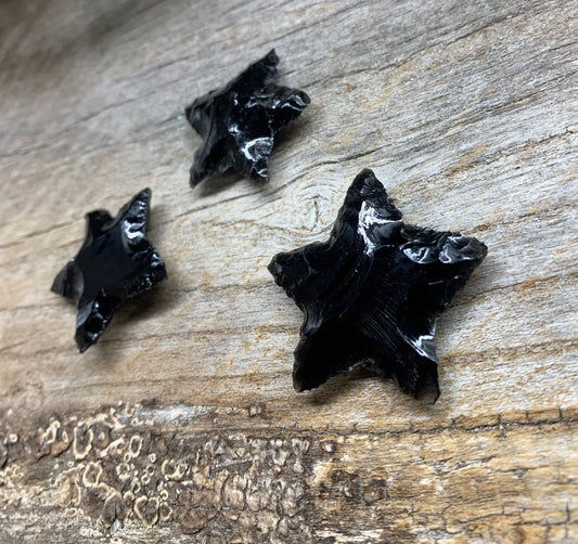 Black Obsidian Star  (Approx. 1 1/4" - 1 1/2") 1364