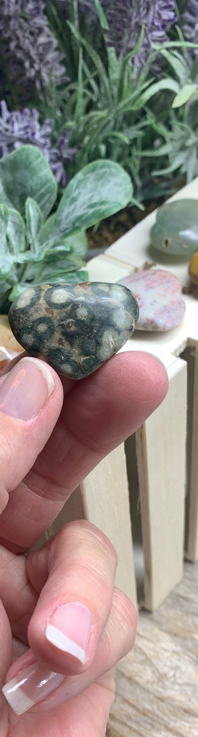 Ocean Jasper Heart, Small, Polished (Approx. 1" - 1 1/4") 0526