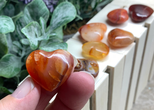 Carnelian Agate Heart (Small) Approx. 3/4”-1” 0499