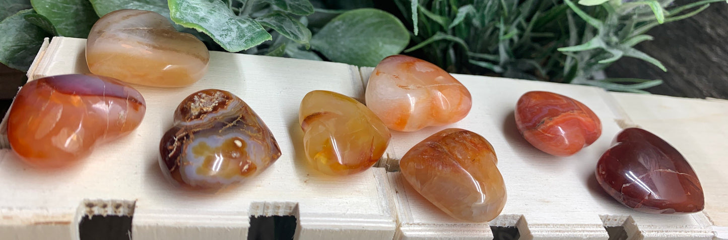 Carnelian Agate Heart (Small) Approx. 3/4”-1” 0499