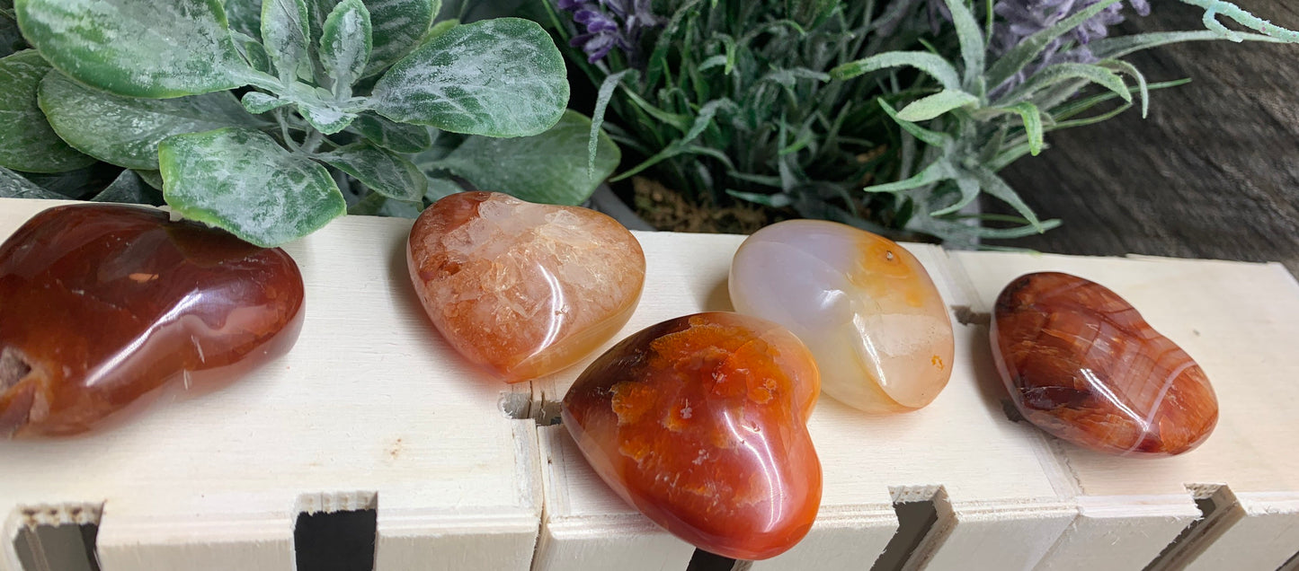 Carnelian Agate Heart (Large) Approx. 1 1/2" -1 3/4" 0506