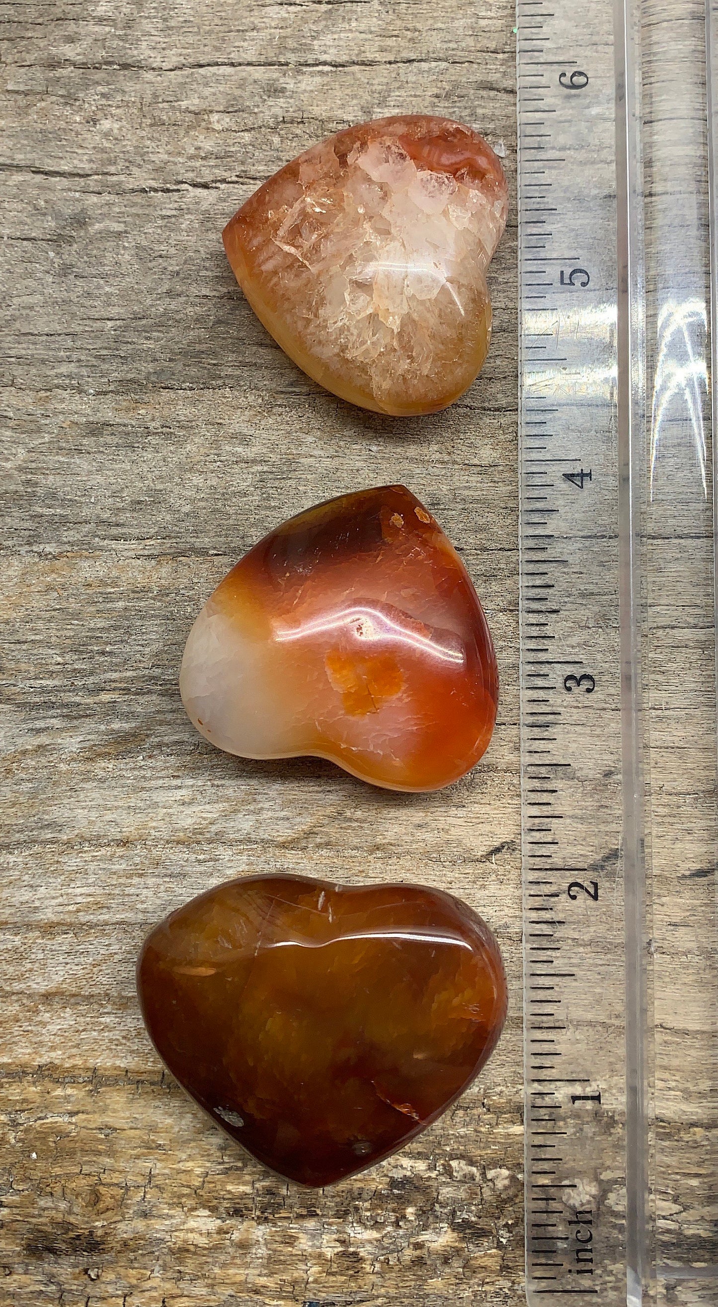 Carnelian Agate Heart (Large) Approx. 1 1/2" -1 3/4" 0506