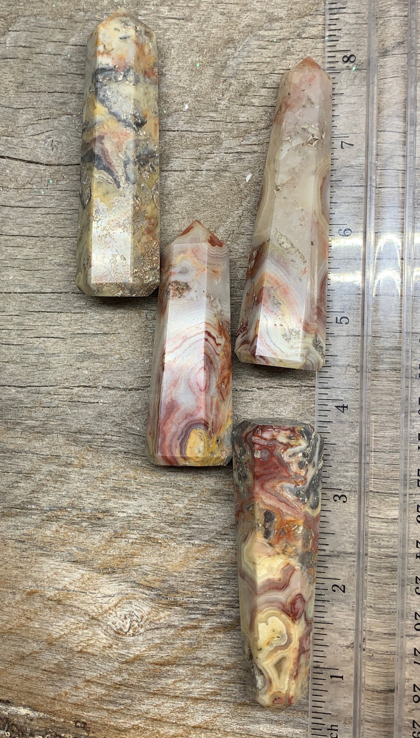 Crazy Lace Agate Obelisk 3”-3 1/2” 0857