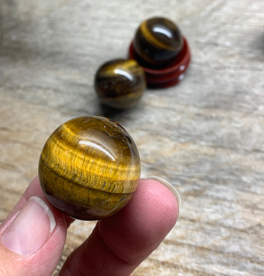 Tigers Eye Sphere (Approx 7/8”- 1”) 0252