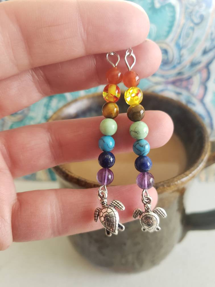 Chakra Turtle Earrings 1149