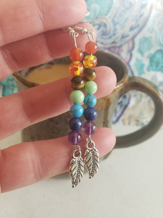 Chakra Feather Earrings 1070