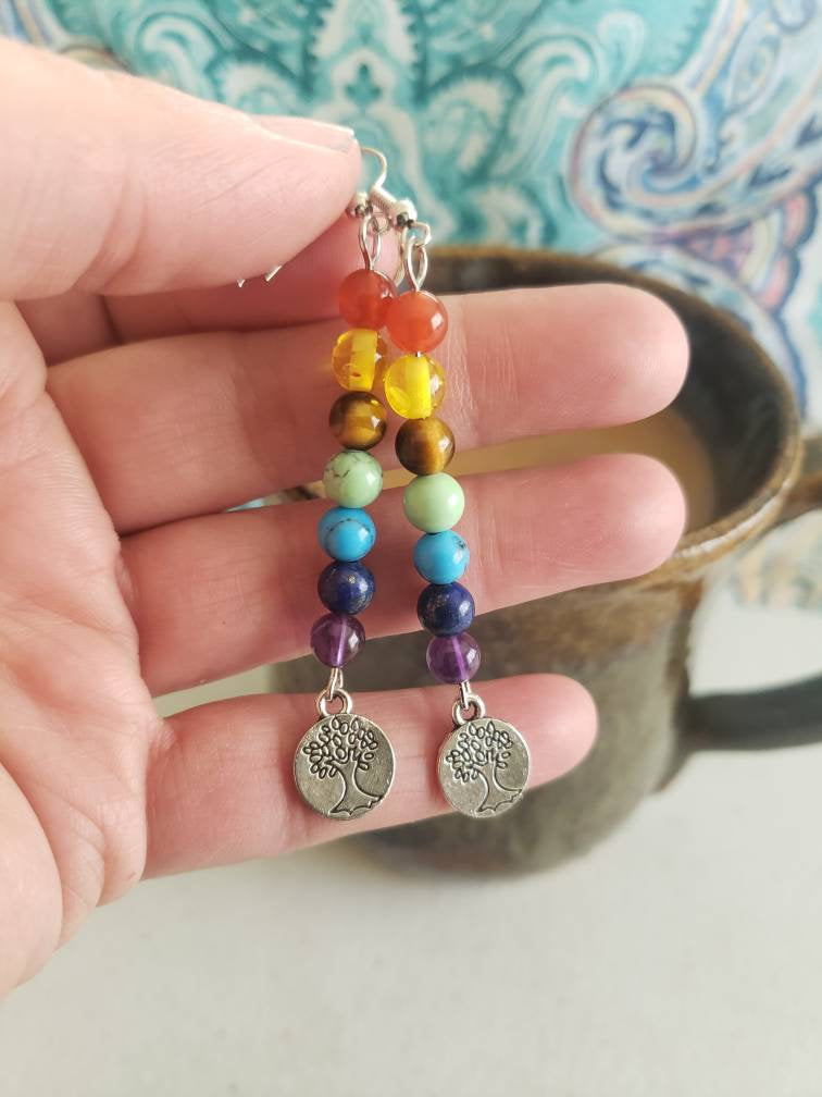 Chakra Tree Of Life Earrings 1151