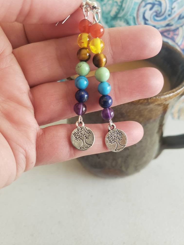 Chakra Tree Of Life Earrings 1151